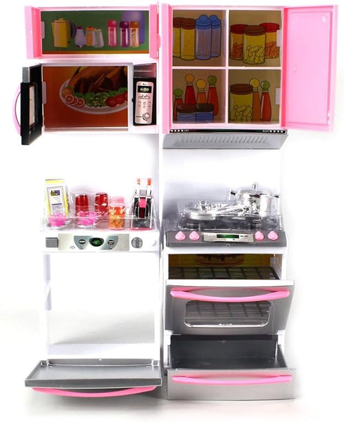 'Deluxe Modern Kitchen' Battery Operated Toy Kitchen Playset, Perfect for Use with 11.5" Tall Dolls