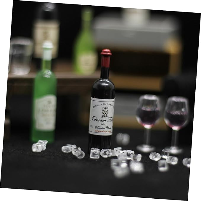 Toyvian 12pcs Miniature Wine Bottles Tiny House Decorations Realistic Mini Wine Bottles for Dollhouse Photography Props for Home Decor and Collectibles