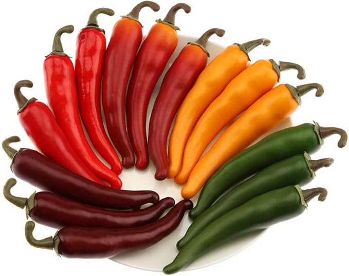 Gresorth 15pcs Artificial Lifelike Pepper Decoration Fake Vegetable Home Party Kitchen Table Food Show