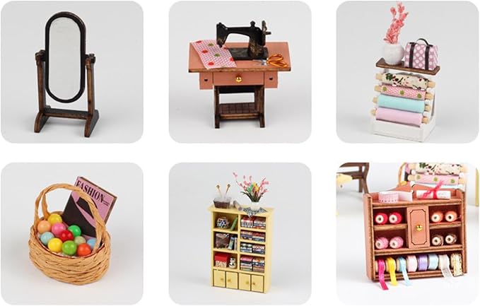 DIY Miniature Dollhouse Room Kit for Teens and Adults-Tailor Shop