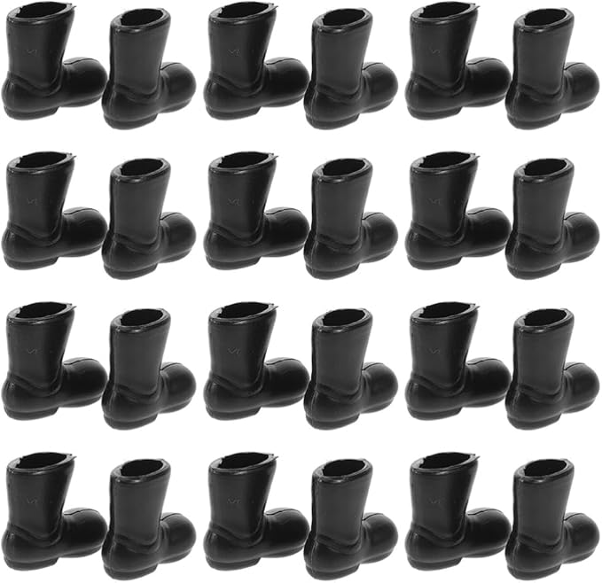BESPORTBLE 100pcs Mini Christmas Santa Boots, Miniature Santa Claus Shoes Christmas Mini Boots for DIY Craft Projects Dollhouse Holiday Decor, Black