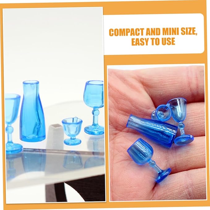 ORFOFE 4pcs Miniature Wine Cups Set Realistic Tiny Drink Accessories for Dollhouse Garden Decor and DIY Crafts Safe Material Lightweight Design