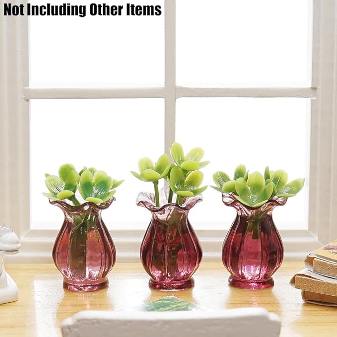 Odoria 1/12 Miniature Flower in Vase Dollhouse Decoration Accessories, 15Pcs