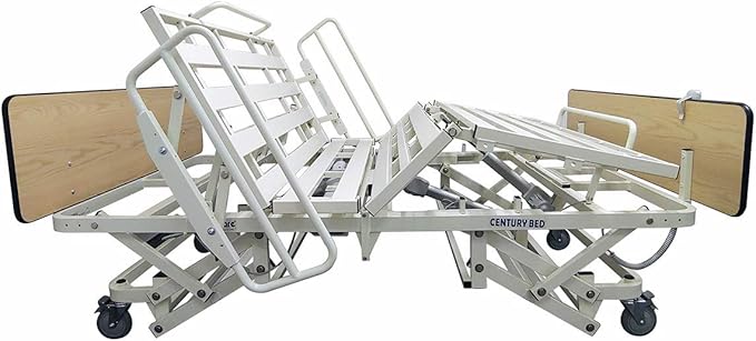 Century Max Bariatric Bed, Long Term Care Bed with Foam Mattress & Half Rail Package (60" W X 80" L) 1000lbs Weight Limit