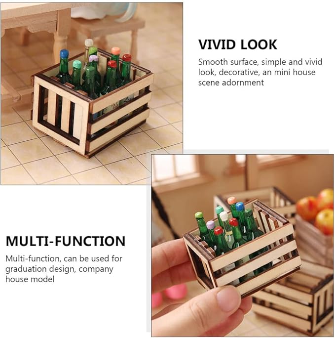 Zerodeko Miniature Storage Basket Model 2-Pack Small Woven Mini Baskets for Dollhouse Decor and Mini House Supplies Lightweight 2X1.9X1.3 Inch Storage Container for Doll Accessories