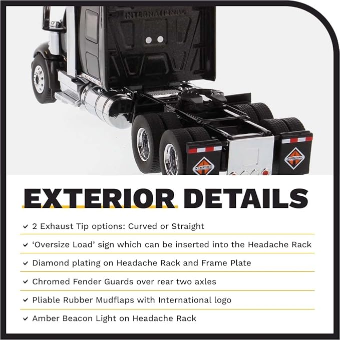 International Lonestar Sleeper Cab Truck Tractor Black 1/50 Diecast Model by Diecast Masters 71023