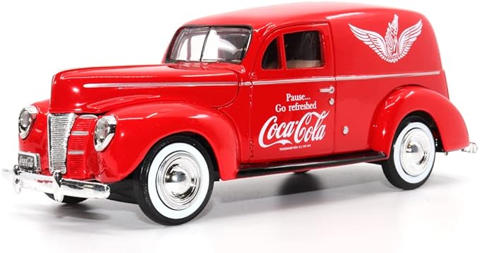 Motor city classics Coca-Cola Diecast Collectible | 1940 Ford Delivery Van with Cooler | 1:24 Diecast Scale Model 424195 | Officially Licensed Coca-Cola Diecast