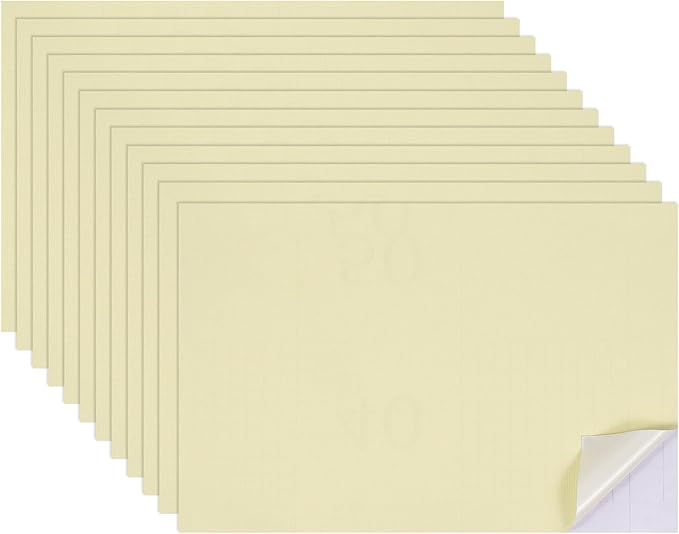uxcell 12 Sheets Miniature Dollhouse Wallpaper, Self-Adhesive PVC Flooring Wall, Mini Wall Decor for Dollhouse Sand Table Model Accessories 11.81 x 7.87 Inch (Beige)
