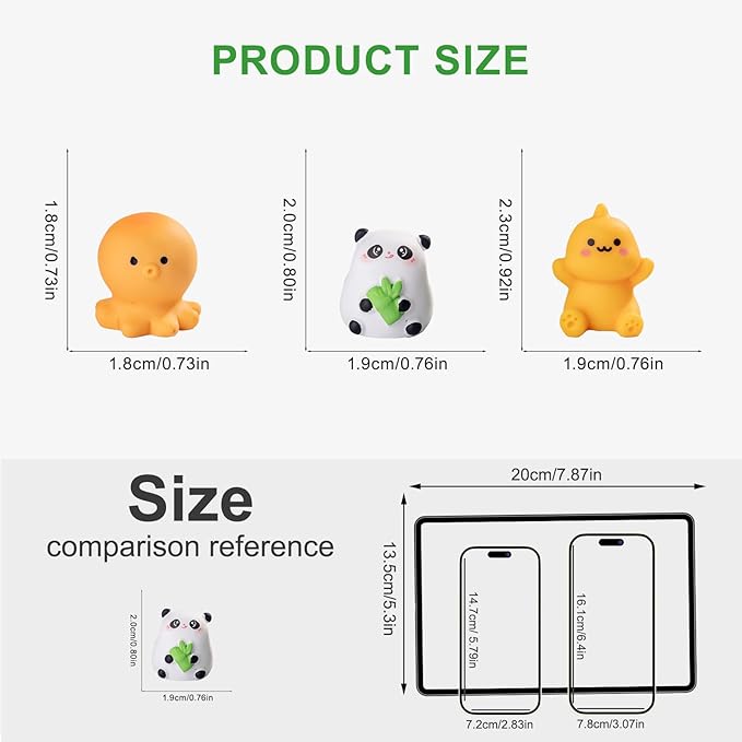 42 Pcs Mini Resin Animals Set,Hidden Tiny Figurines for Fairy Garden Decor,Dollhouse Accessories,Miniature Landscape Decoration