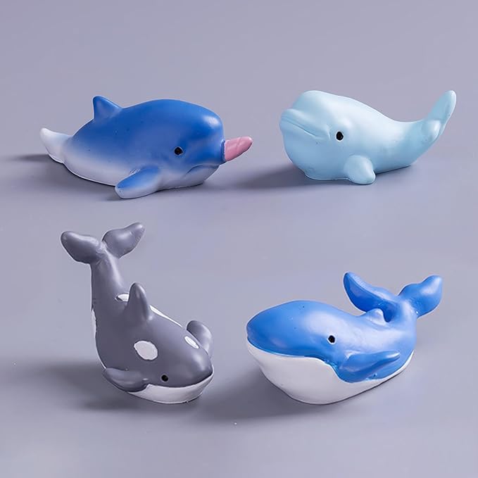 24 Styles Mini Resin Ocean Animals Figurines Toys Small Marine Animals Figures to Hide Tiny Plastic Bulk Crafts Whale Shark Octopus Dolphin Sea Creatures Aquarium Fish Tank Decor