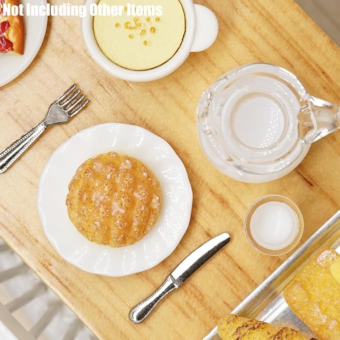 Odoria 1/12 Miniature Milk Pitcher and Bread 6Pcs Miniatures Dollhouse Decoration Accessories Doll House Accessory
