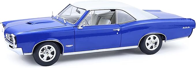 Highway 61 1966 GTO Barrier Blue with White Top and Interior 1/18 Diecast Model Car HWY-18047