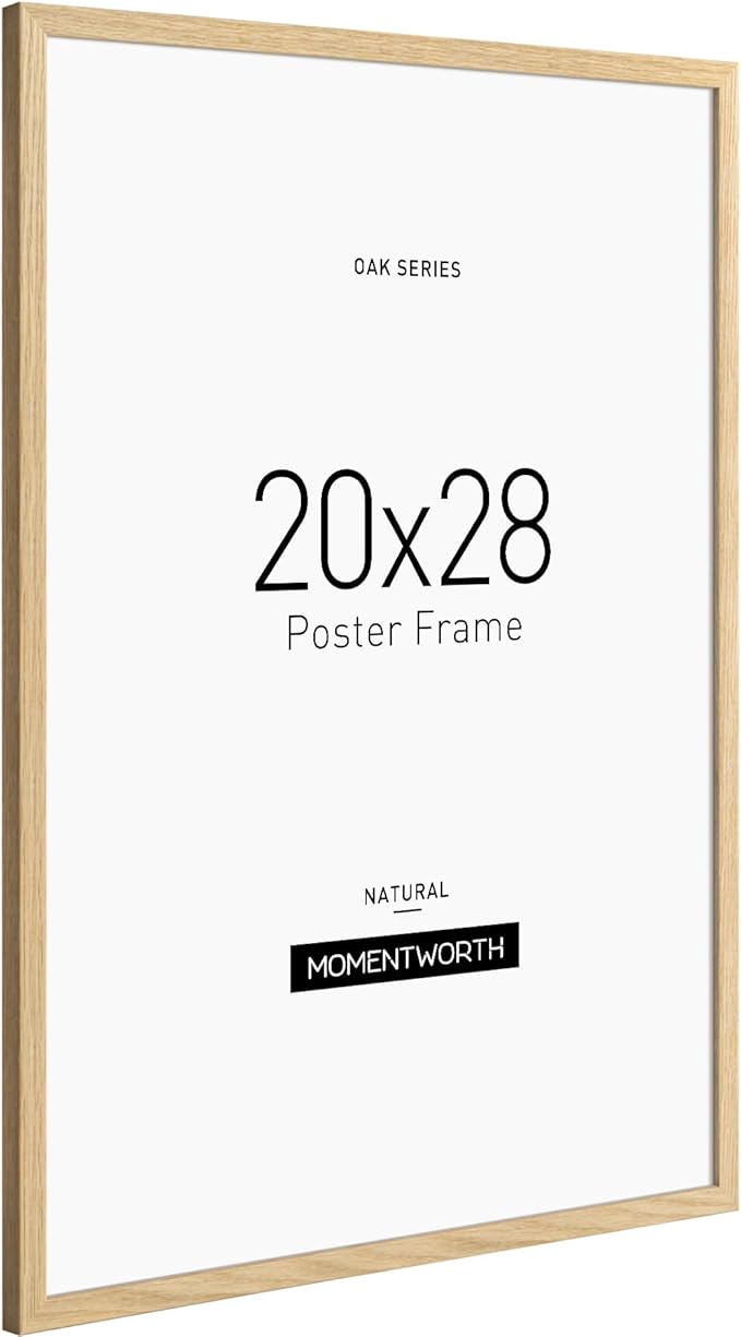 Momentworth Minimalist 20x28 Picture Frame 3 Pack, Solid Oak Wood 20x28 Frame for Wall Mount - Wall Decor for Home, Office & Galley (3 Pack,Oak)