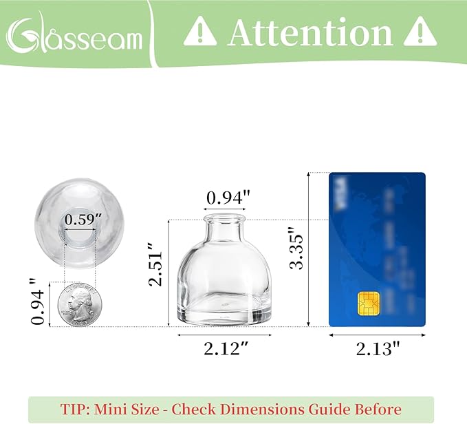 Glasseam Clear Glass Vases for Centerpieces: Mini Flower Vase Set 42Pcs Bud Vases in Bulk - Modern Small Vases for Home Room Wedding Party Dining Table Center Decor