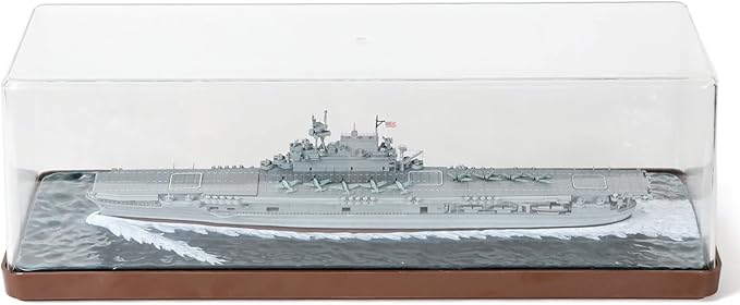 1/700 USS Enterprise CV-6 Aircraft Carrier ABS + Alloy Diecast Boat Model World War II Pacific War Aircraft Carrier Diecast Model with Display Stand and Dust Box Collection Gift for Adult