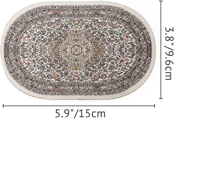 Odoria 1/12 Miniature Rugs and Carpet Dollhouse Decoration Accessories, Gray