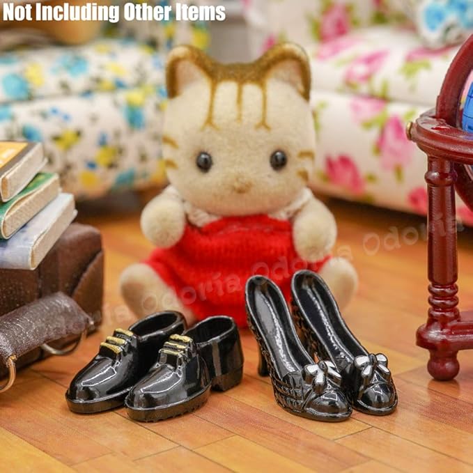 Odoria 1/12 Miniature Men Shoes and High Heels Dollhouse Decoration Accessories
