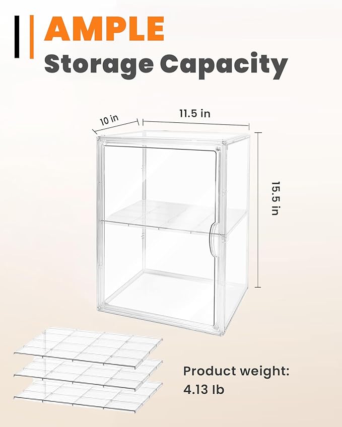 Bread Box,Large Bread Boxs for Kitchen Countertop - 4 Layers Adjustable Bread Storage Container, Clear Boxes for Kitchen Counter, Breads Box Airtight,Bread Holder,Perfect for Bagel, Muffins