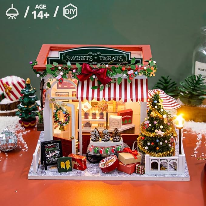 DIY Miniature Dollhouse Kit, Mini House Making Kit with Furnitures, Tiny House Kit to Build for Adults, Hobby Craft Gift for Mothers Day, Christmas Store