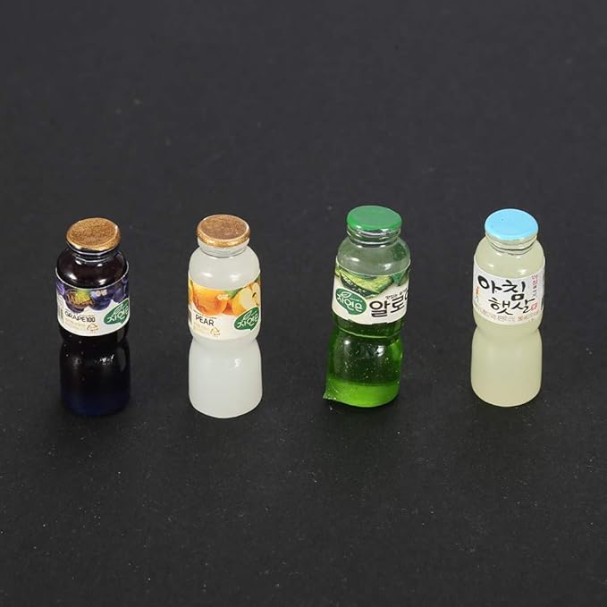 4pcs/ Set Dollhouse 1:12 Miniature Drink Bottles Wine Bottles, Bar Kitchen Game Decor Ornament