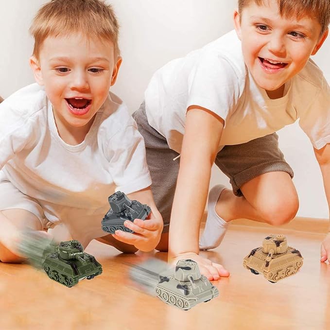 ArtCreativity Mini Pullback Tanks (Pack of 24) Fun Army Toys, Military Vehicles with Pullback Mechanism, Birthday Army Party Favors for Boys and Girls, Goodie Bag Fillers