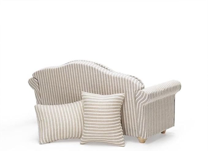 Odoria 1/12 Miniature Couch Sofa Dollhouse Furniture Accessories, Khaki