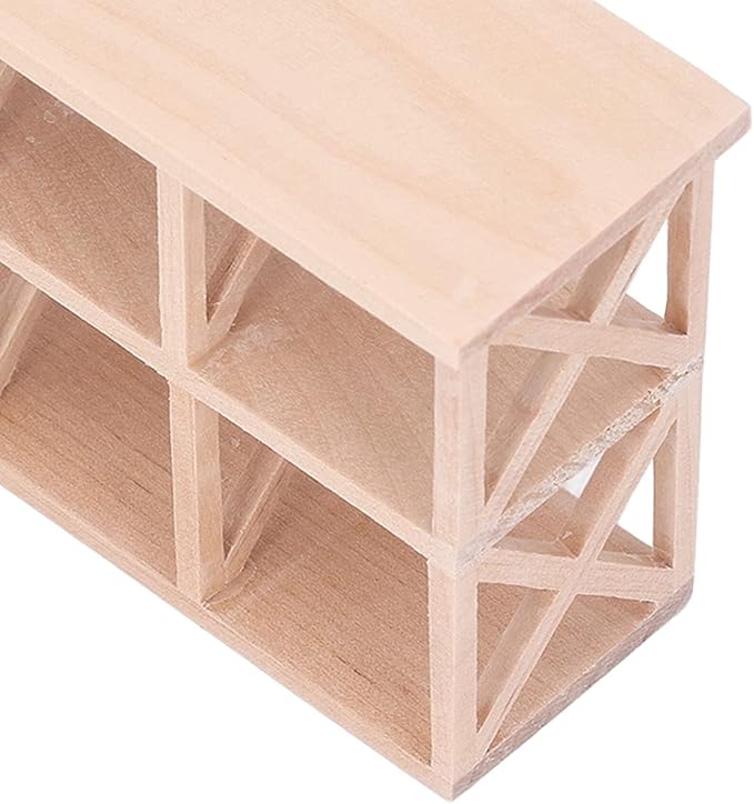 AMONIDA Dollhouse Mini Shelf Rack, 8 Grids Decorative 1: 12 Scale Furniture Plain Color Dollhouse Wood Storage Rack for Living Room