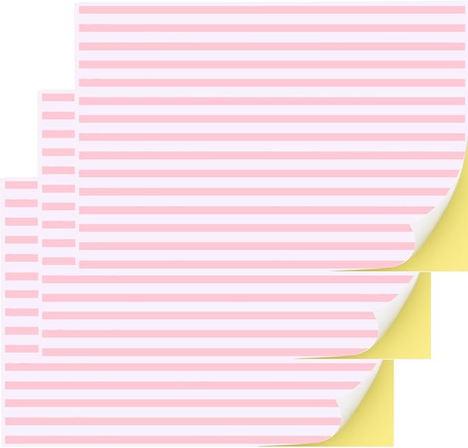 Flutesan 3 Pcs Miniature Dollhouse Wallpaper and Flooring Peel and Stick 1:12 Scale Self Adhesive Doll House Wallpaper DIY Mini Dollhouse Accessories 8.27 x 11.69 Inch(Pink Stripe)