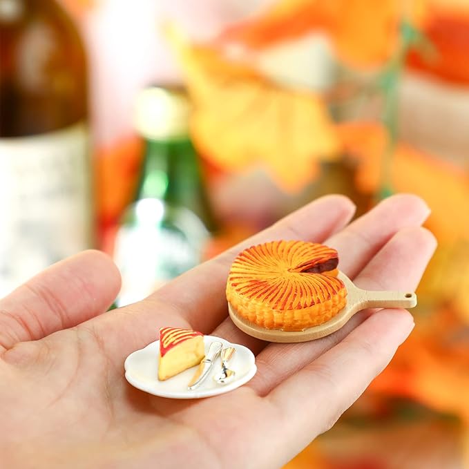 38 Pcs Miniature Food Toy Miniature Doll House Accessories Miniatures Play Sets Small Doll Food Dollhouse Foods, Hamburger Fries Soda Milk Juice Fast Foods Set for Pretend Kitchen(Novel Style)