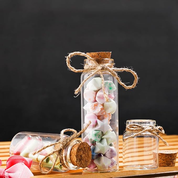 18 pcs 15ml Small Glass Bottles with Cork Stopper,Decorative Bottle,Vials Jars,Cute Storage Jar,Wishing Bottle 30x40mm(1.18x1.58inch)