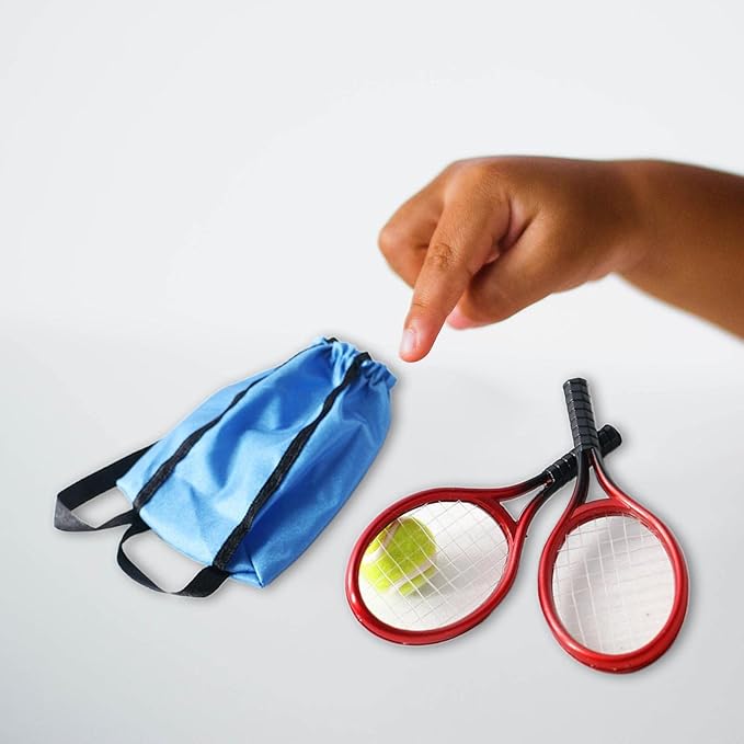 Luwecf 1/6 Miniatures Sports Tennis Racket and Ball Set DIY Scene Accessories Miniature