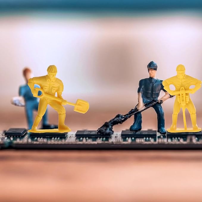 VOSAREA 54Pcs Miniature People Engineering Worker Models Set Plastic Figures for Projects Safe and Realistic Miniature Models for Creative Play and Cognitive Development