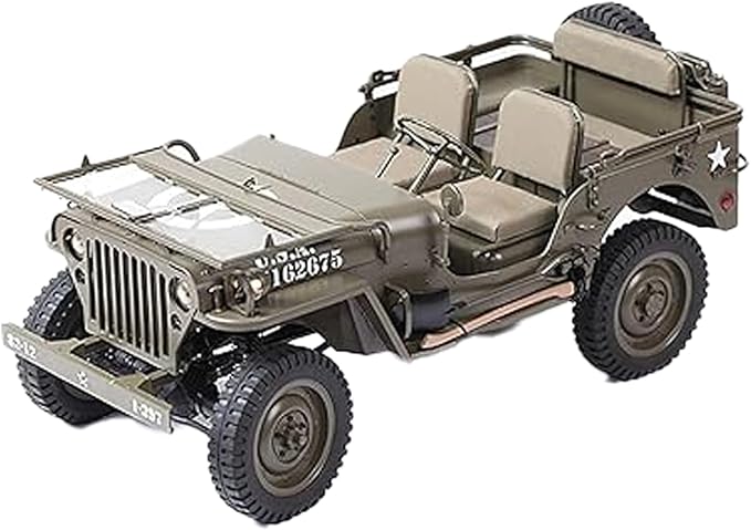 Fms 1/6 1941 MB Scaler RC mini Jeep RC Truck MB Scaler 4x4 Hobby Grade Brushed RC Rock Crawler RC Army Military Truck for Adults,RS (1/6)