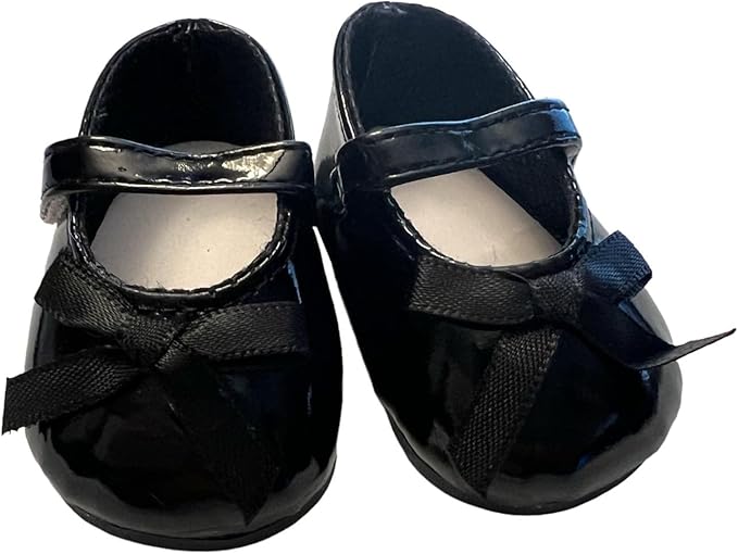 Black Bow Mary Jane Shoes Fits 18 Inch Girl Dolls and Kennedy and Friends Dolls- 18 Inch Doll Shoes