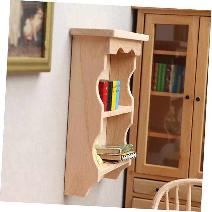 HEMOTON 1:12 Dollhouse Mini Furniture Model Decorative Mini Wall Shelf Accessory