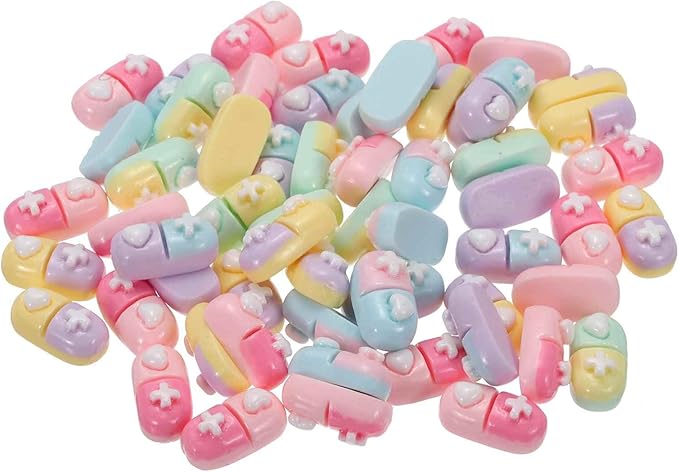 Mini Cute Colorful Balls Decor, Miniature Doll Food Crafts for Dollhouse & Landscape & Mini Kitchen & Micro Fairy Garden & DIY Craft Decorations(Light Colors, 100pcs)