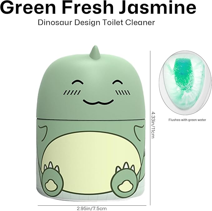 MOGOXION Toilet Bowl Cleaners Automatic Toilet Cleaner for Inside the Bowl Bathroom Toilet Tank Cleaner Dinosaur Shape Design Household with Rope Toulet Cleaning Supplies - Green Jasmine
