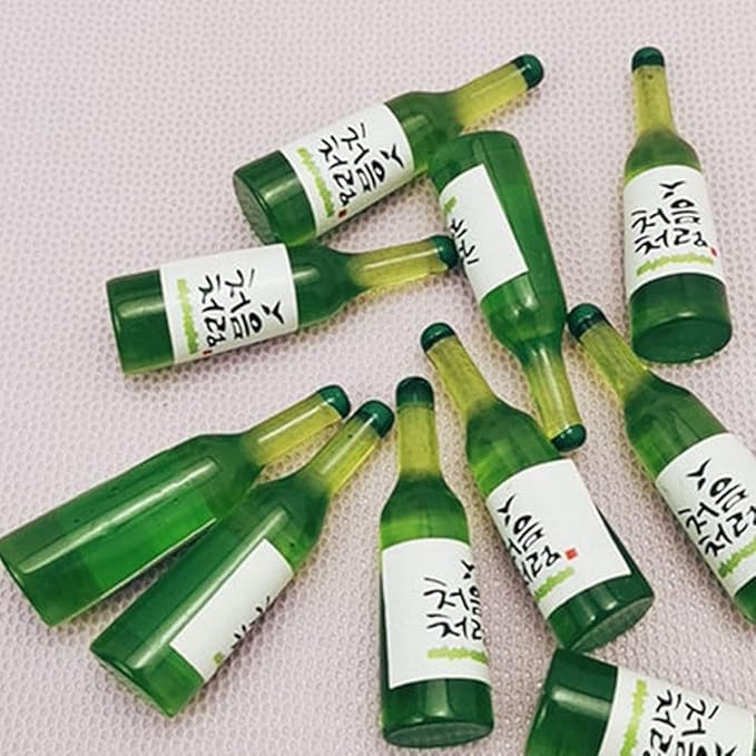Korean Soju Model - 15PCS Wine Bottles Tiny Korean Wine Bottle Miniature Mini Models Drink for Miniature Tiny House Mini Stuff