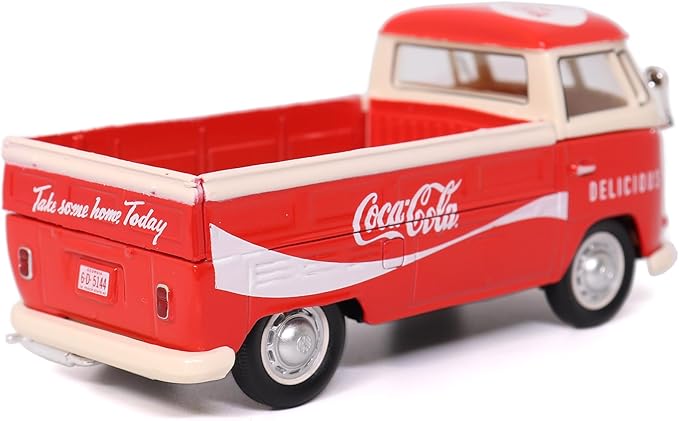 Motor City Classics Coca-Cola Diecast Collectible | 1962 Volkswagen Cargo Van Red-White 1:43 Scale Model 432201 Officially Licensed