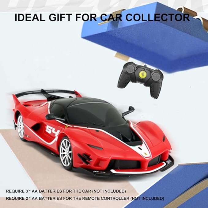 1:24 Scale Remote Control Car for Ferrari, 2.4GHz Model RC Cars, Electric Sport Racing Hobby Vehicle Gift for Adults, Kids, Boys, Girls - Red