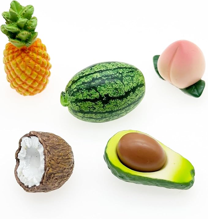 Cayway 48 PCS Micro Landscape Miniature Fruit, Mini Resin Fruit, Fake Resin Fruit, Mini Accessories Fruit for DIY Art Crafts, Zen Garden, Micro Landscaping Decoration