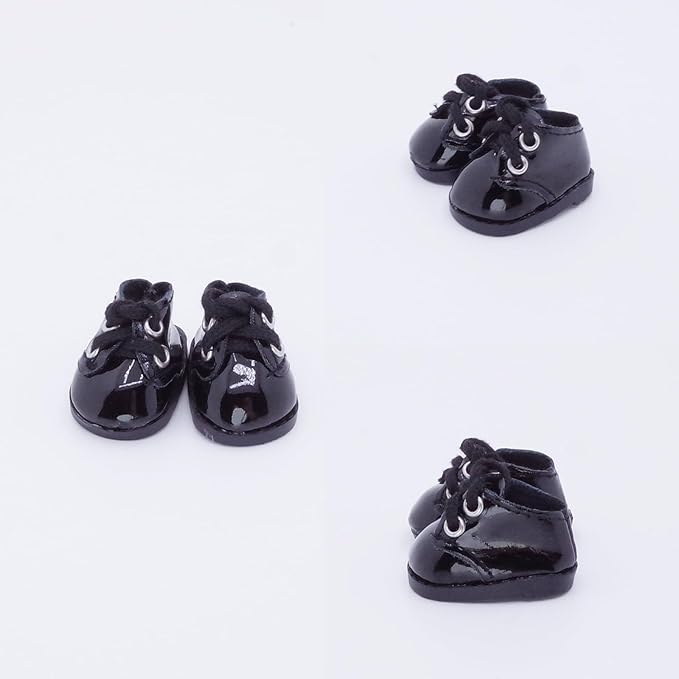 Etistta 17cm Doll Shoes for 17cm Doll Boots, 6.7 inch Doll Shoes Accessories (Black)