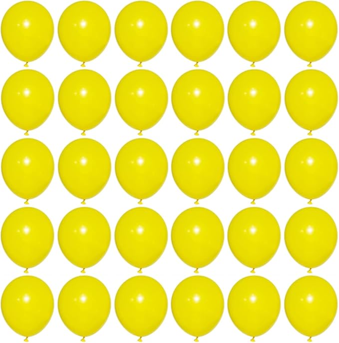 5 inch Yellow Party Balloons, 100 pcs Mini Latex Balloons for Birthday Wedding Baby Shower Decorations (Yellow)