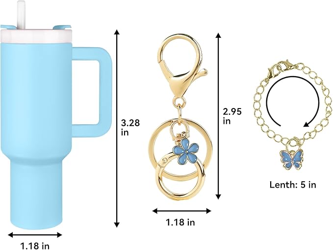 ERTUNA Mini Tumbler Keychain Accessories for Stanley Cup, 2 Way Cute Charms Chapstick Lip Balm Holder for Women Purse Handbag
