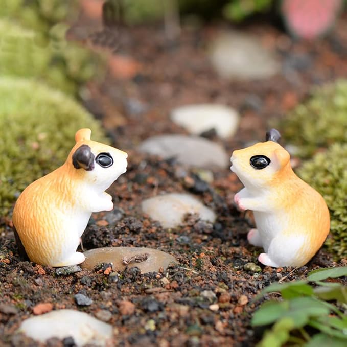 10PCS Hamster Micro Landscape Ornaments, Miniature Figurines Fairy Garden Accessories, Garden DIY Kit