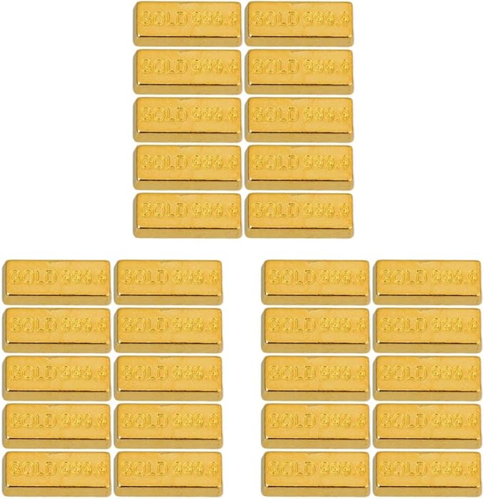 30 PCS Dollhouse Mini Mini Model Mini Fake Gold Brick Mini Gold Fake,
