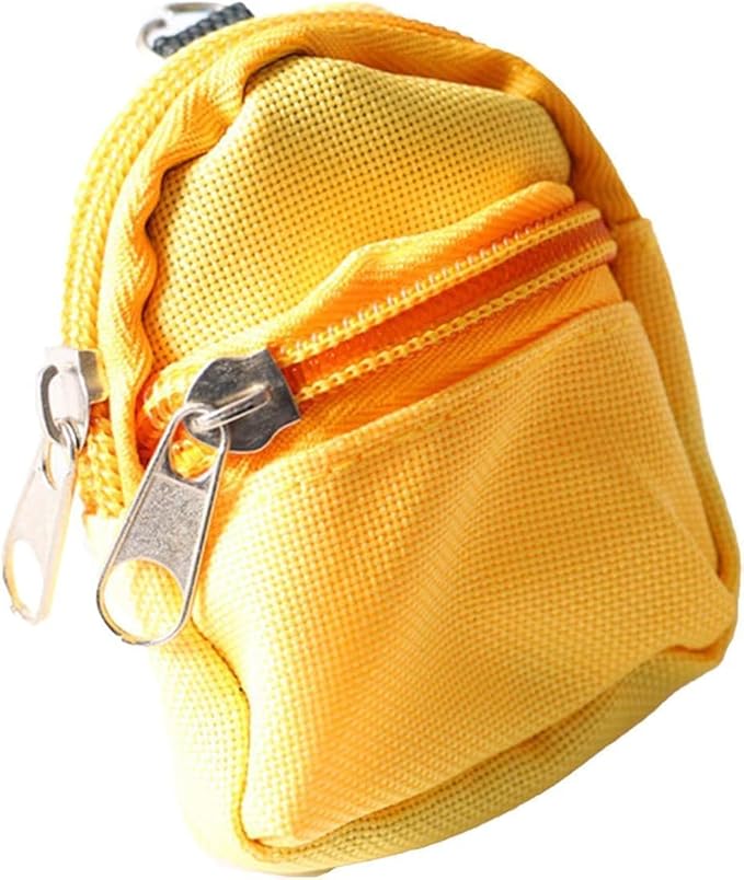 1Pc Yellow Mini Doll Backpack School Bag Model Dollhouse School Accessory for 1/6 Scale Dollhouse Dollhouse Décor,Simulation Mini School Bag Model,Dollhouse Accessories