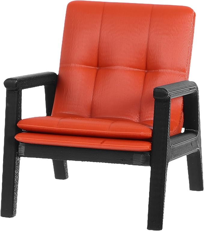 LOGOFUN Dollhouse Single Sofa Armchair 1:12 Scale Vintage Miniature Single Sofa Chair for Dollhouse Living Room Bedroom Accessory