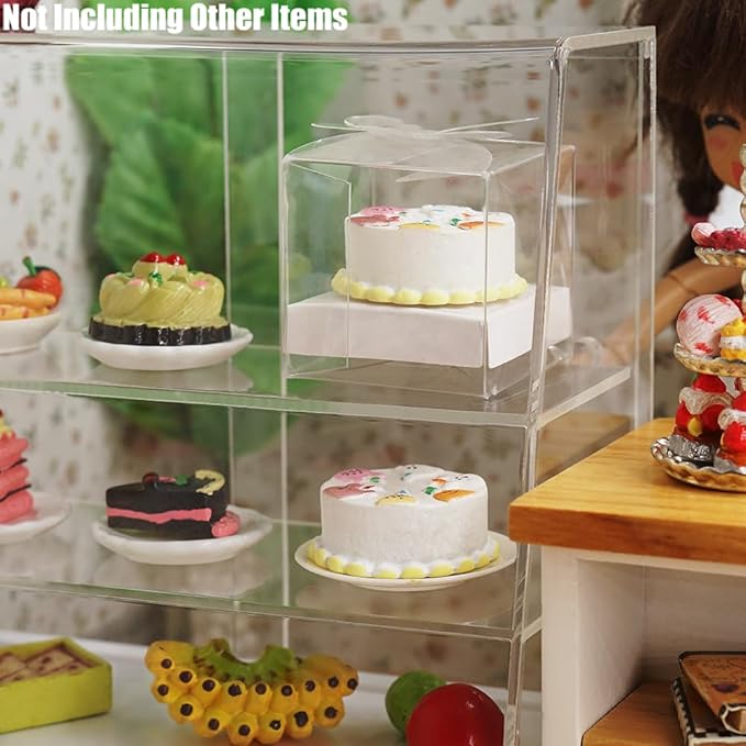 Odoria Dollhouse Birthday Cake Miniature: 1/12 Scale Dessert Pastries Bakery for Party Picnic - Mini Realistic Baking Food Resin White 2Pcs