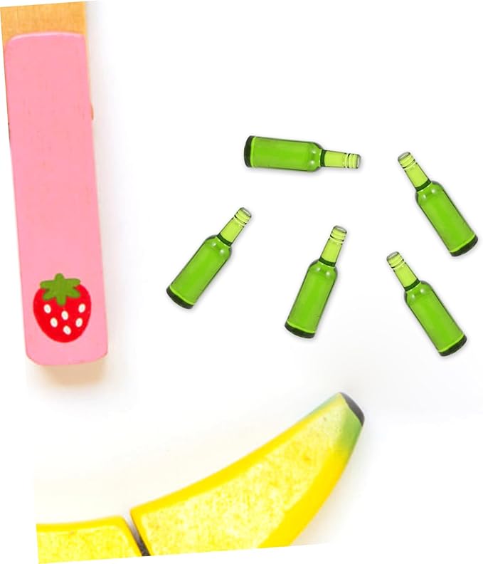 BESPORTBLE 6Pcs Miniature Beer Bottles for Dollhouse Realistic Wine Bottles Playthings Doll House Accessories for Miniature Scenes and Decoration